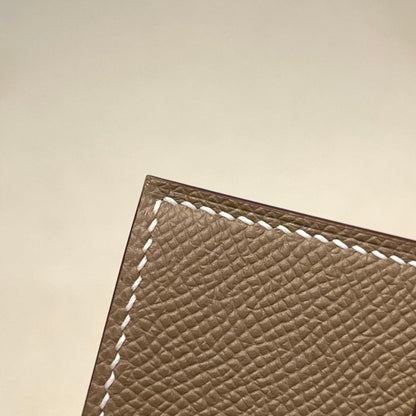 HERMES MINI BEARN WALLET 10.5 ETOUPE EPSOM GOLD HARDWARE