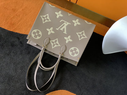 LOUIS VUITTON ONTHEGO GM 41 GREY CREAM