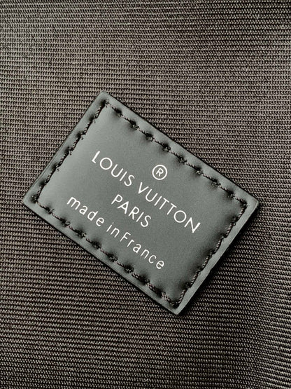 LOUIS VUITTON DAMIER CAMPUS BACKPACK 39 IN BLACK CALFSKIN AND CANVAS