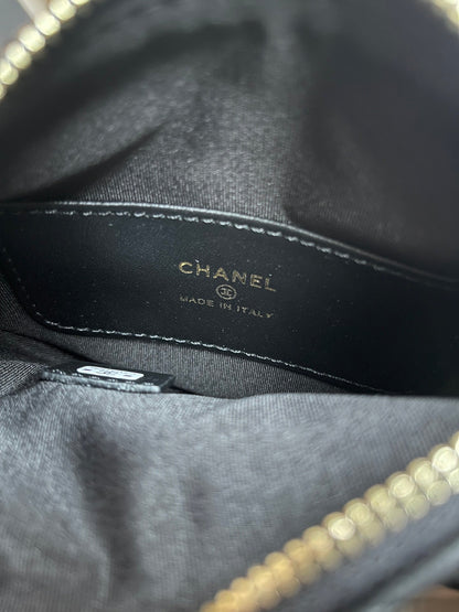 CHANEL MINI HOBO BAG 16 IN BLACK LAMBSKIN