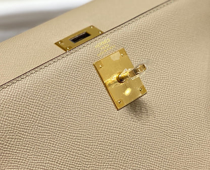 HERMES KELLY 28CM IN TRENCH EPSOM CALFSKIN GOLD HARDWARE