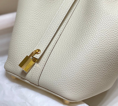 HERMES picotin lock 18 ivory togo ghw