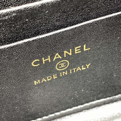 CHANEL 23P Flap Bag 19cm Black Caviar Gold Hardware
