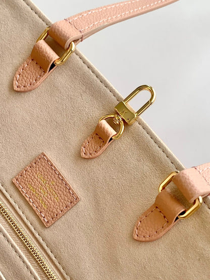 LOUIS VUITTON ONTHEGO MM 35CM LIGHT PINK WHITE