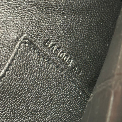 HERMES KELLY CUT 31 IN BLACK SHINY ALLIGATOR LEATHER WITH SILVER HARDWARE