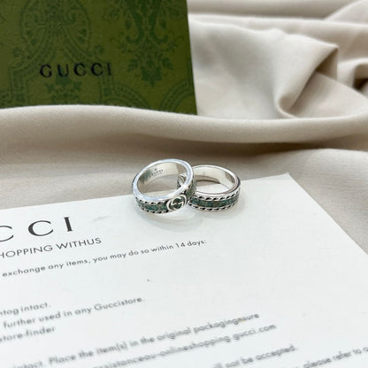 Double Gucci Interlocking Gucci Turquoise Ring