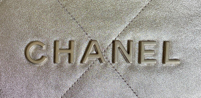 CHANEL HOBO MINI 20CM SILVER LAMBSKIN