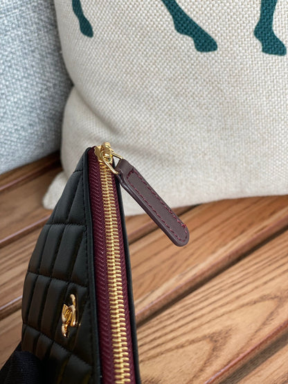 CHANEL CLASSIC SMALL 15 ZIPPED POUCH IN BLACK CALFSKIN