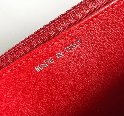 CHANEL WOC 19 RED CAVIAR SILVER HARDWARE