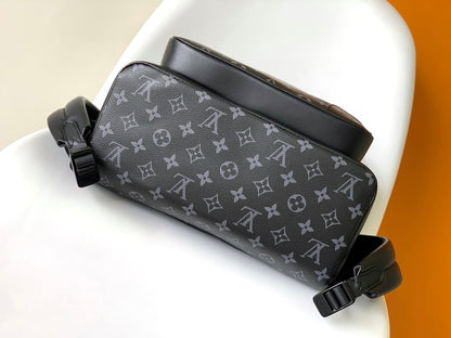 LOUIS VUITTON DISCOVERY BACKPACK 41 IN BLACK MONOGRAM MACASSAR CANVAS AND CALFSKIN