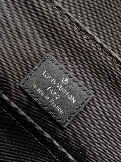 LOUIS VUITTON LV 25S SMALL DISTRICT CROSSBODY BAG 25 IN BLACK DAMIER GRAPHITE CANVAS AND CALFSKIN