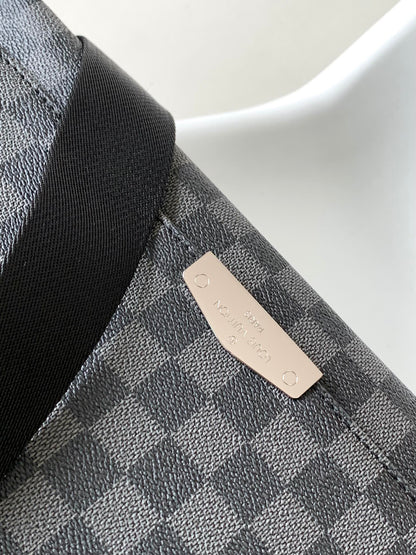 LOUIS VUITTON LV 25S SMALL DISTRICT CROSSBODY BAG 31 IN BLACK DAMIER GRAPHITE CANVAS AND CALFSKIN