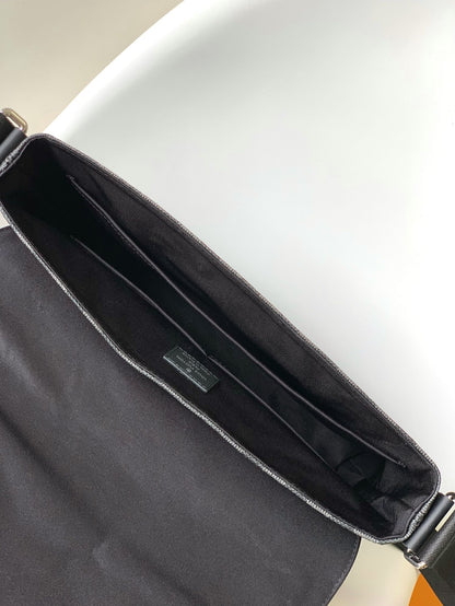LOUIS VUITTON LV 25S SMALL DISTRICT CROSSBODY BAG 31 IN BLACK DAMIER GRAPHITE CANVAS AND CALFSKIN