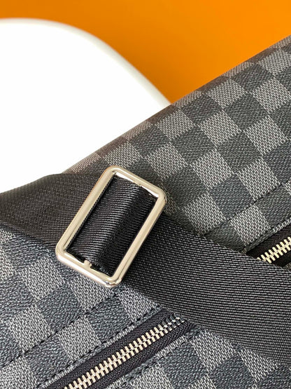 LOUIS VUITTON LV 25S SMALL DISTRICT CROSSBODY BAG 31 IN BLACK DAMIER GRAPHITE CANVAS AND CALFSKIN