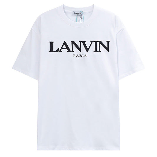 LANVIN Letter Embroidery T-Shirt