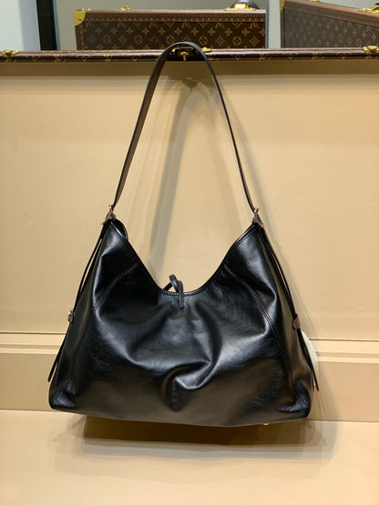 LOUIS VUITTON CARRYALL DARK 39 IN BLACK LAMBSKIN BROWN MONOGRAM TAG