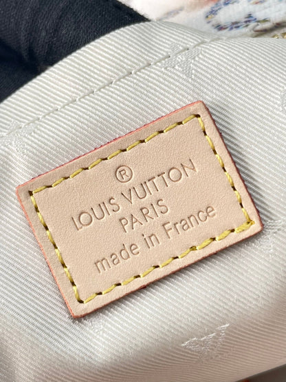 LOUIS VUITTON SPEEDY BANDOULIÈRE 20 IN WHITE MONOGRAM JACQUARD FABRIC AND BEIGE CALFSKIN TRIM
