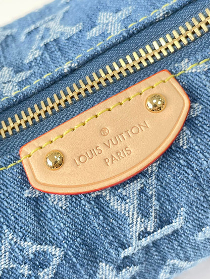 LOUIS VUITTON HILLS POCHETTE 18 IN BLUE MONOGRAM DENIM