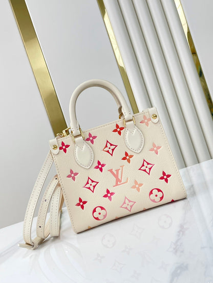 LOUIS VUITTON ONTHEGO BB 18 IN SUNRISE AQUARELLE MONOGRAM EMPREINTE LEATHER