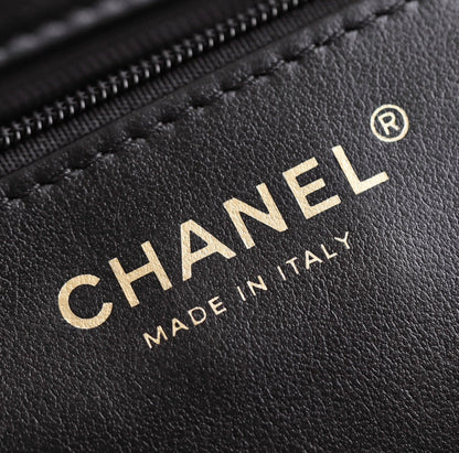 CHANEL 25S KELLY BAG 19 CM IN BLACK MIX WHITE TWEED WITH GOLD HARDWARE