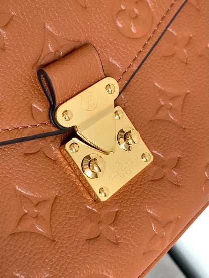 LOUIS VUITTON POCHETTE MÉTIS 25 IN COGNAC MONOGRAM EMPREINTE LEATHER GOLD HARDWARE