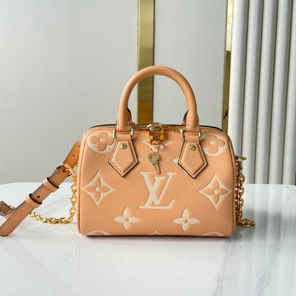 LOUIS VUITTON SPEEDY BANDOULIÈRE 20 IN ARIZONA CREAM MONOGRAM EMPREINTE LEATHER