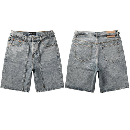 Purple Brand Crystal Diamond Denim Shorts #5096