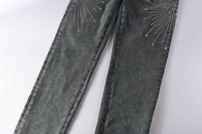 Purple Brand Crystal Diamond Jeans #9122