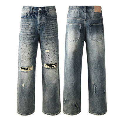 Purple Brand Crystal Diamond Jeans #9131