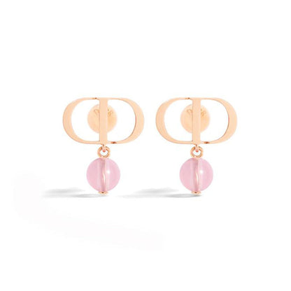 18K Petit Dior Pink Earrings