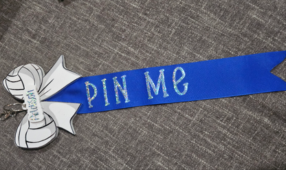 Pin Me Volleyball  Clothespin Clip Holder bag tag