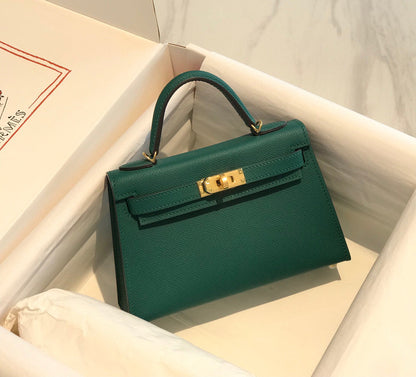 HERMES KELLY MINI 20 GREEN EPSOM GOLD HARDWARE