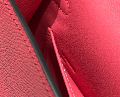 HERMES KELLY MINI 20 DARK PINK EPSOM GOLD HARDWARE
