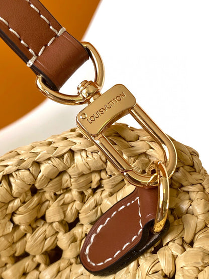 LOUIS VUITTON NANO SPEEDY 16 IN RAFFIA GOLD HARDWARE