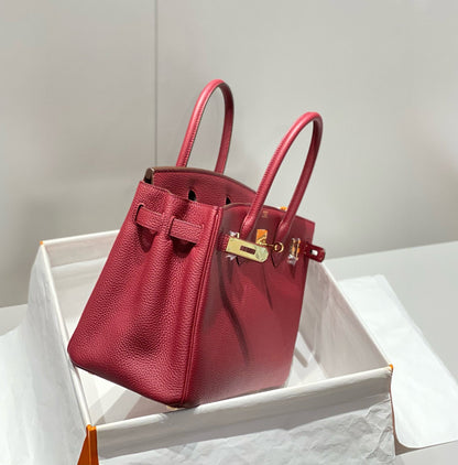HERMES BIRKIN 25CM BURGUNDY CALFSKIN GOLD HARDWARE