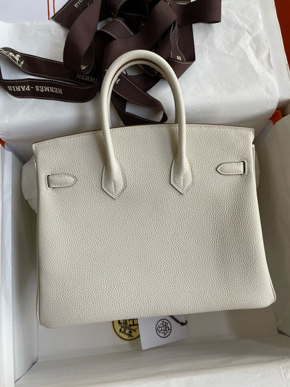HERMES BIRKIN 25CM CREAM TOGO LEATHER GOLD HARDWARE