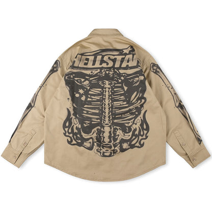 Hellstar Skull Print Shirt Jacket