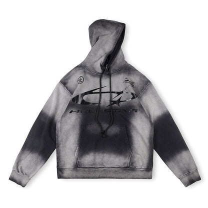 Hellstar Studios Grey Vintage Logo Washed Hoodie