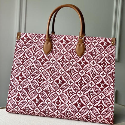 LOUIS VUITTON LV SINCE 1854 ONTHEGO GM BORDEAUX RED TEXTILE