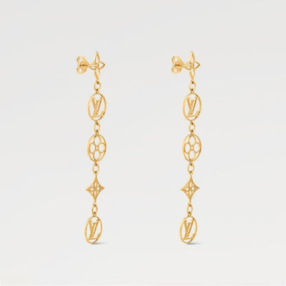 18K Louis Vuitton Lace Long Earrings