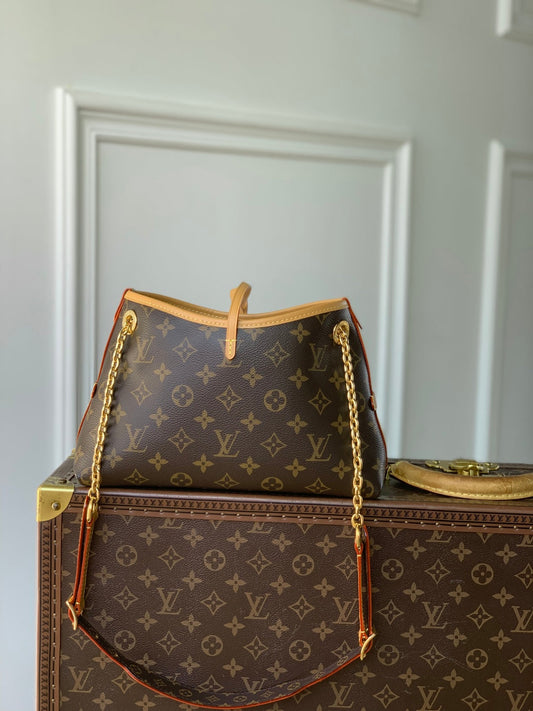 LOUIS VUITTON CARRY ALL 26 IN BROWN MONOGRAM CANVAS AND CALFSKIN GOLD HARDWARE