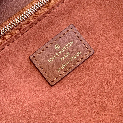 LOUIS VUITTON ONTHEGO ORGANIZER 37 IN BROWN COATED CANVAS AND CALFSKIN