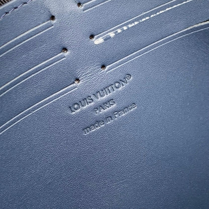 LOUIS VUITTON POCHETTE VOYAGE 27 IN DARK BLUE MONOGRAM ECLIPSE CALFSKIN EMBOSSED LOGO