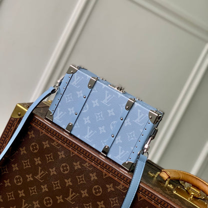 LOUIS VUITTON WALLET TRUNK TAIGARAMA 21.5 IN BLUE MONOGRAM COATED CANVAS