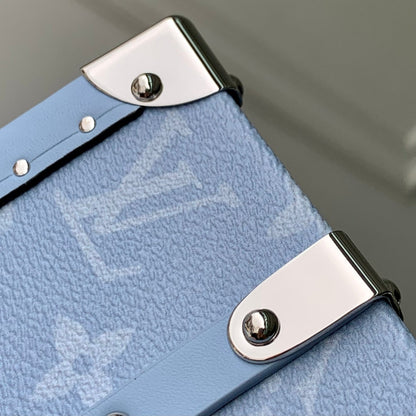 LOUIS VUITTON WALLET TRUNK TAIGARAMA 21.5 IN BLUE MONOGRAM COATED CANVAS