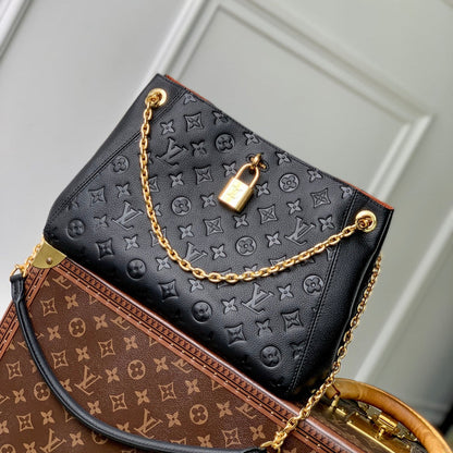 LOUIS VUITTON ANYTIME PM 34 IN BLACK MONOGRAM EMPREINTE CALFSKIN