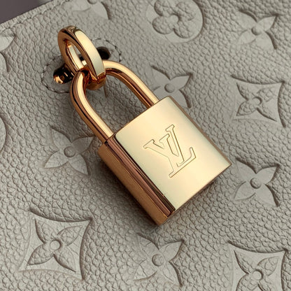 LOUIS VUITTON ANYTIME PM 34 IN ASH BROWN MONOGRAM EMPREINTE CALFSKIN