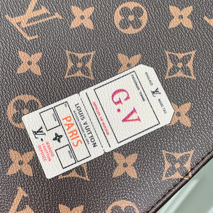 LOUIS VUITTON RIO TOILET POUCH 25 IN BROWN CANVAS MONOGRAM GOLD LOCK