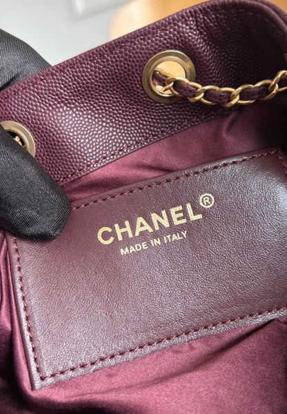 CHANEL 25S HOBO BAG 30 IN DARK RED CAVIAR