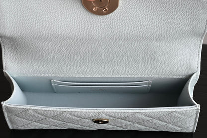 CHANEL 25S KELLY 18 CM IN SOFT MINT BLUE LAMBSKIN